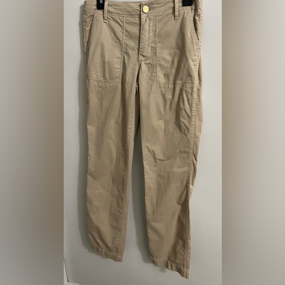 Tory Burch Tan Fatigue Chinos Classic Straight-Leg